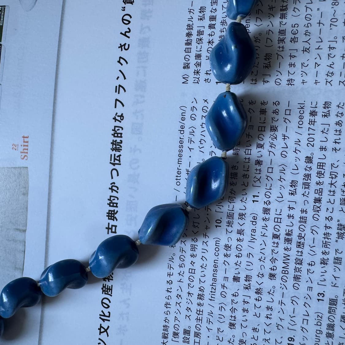 빈티지 오리엔탈 비비드 블루 비즈 레이어드 목걸이 악세사리 주얼리 상품이미지2