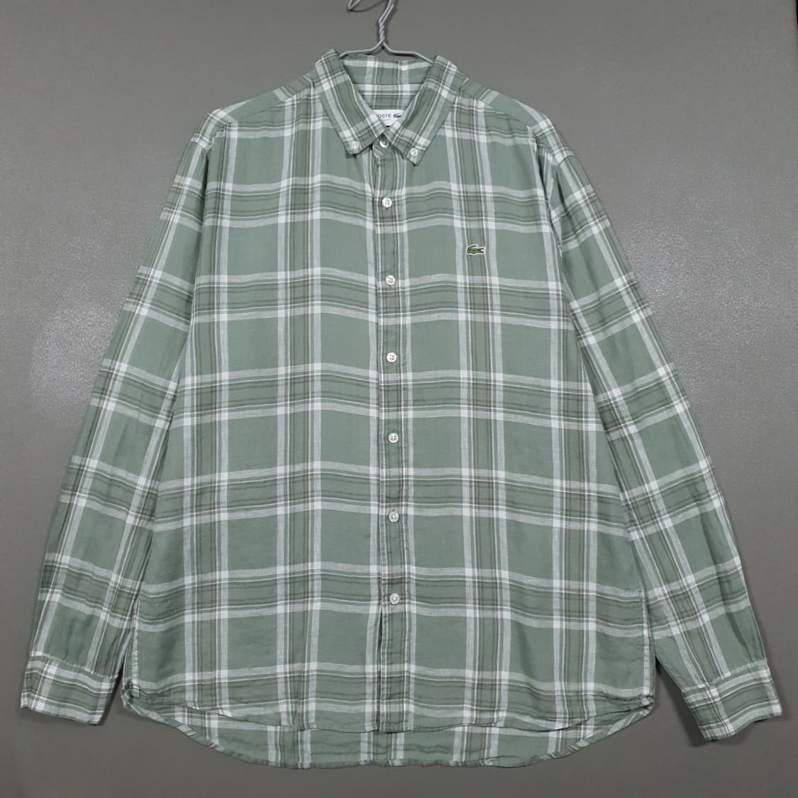 국내 105) 라코스테 신형 남성 크록 린넨 빅 패턴 셔츠 남방 상품이미지2