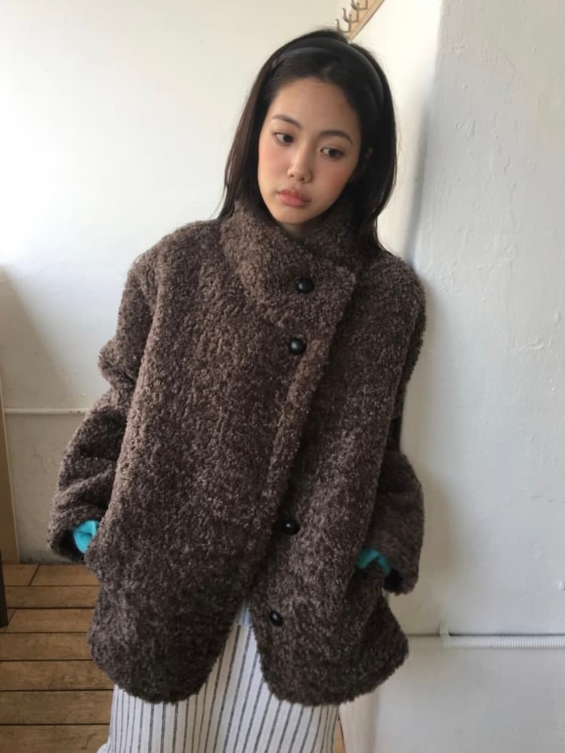 샵더기 양털자켓 브라운 상품이미지1