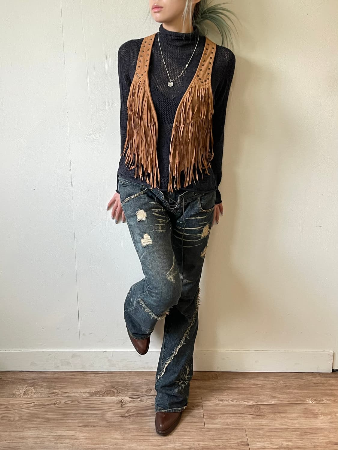 one way 웨스턴 프릴 베스트 상품이미지6