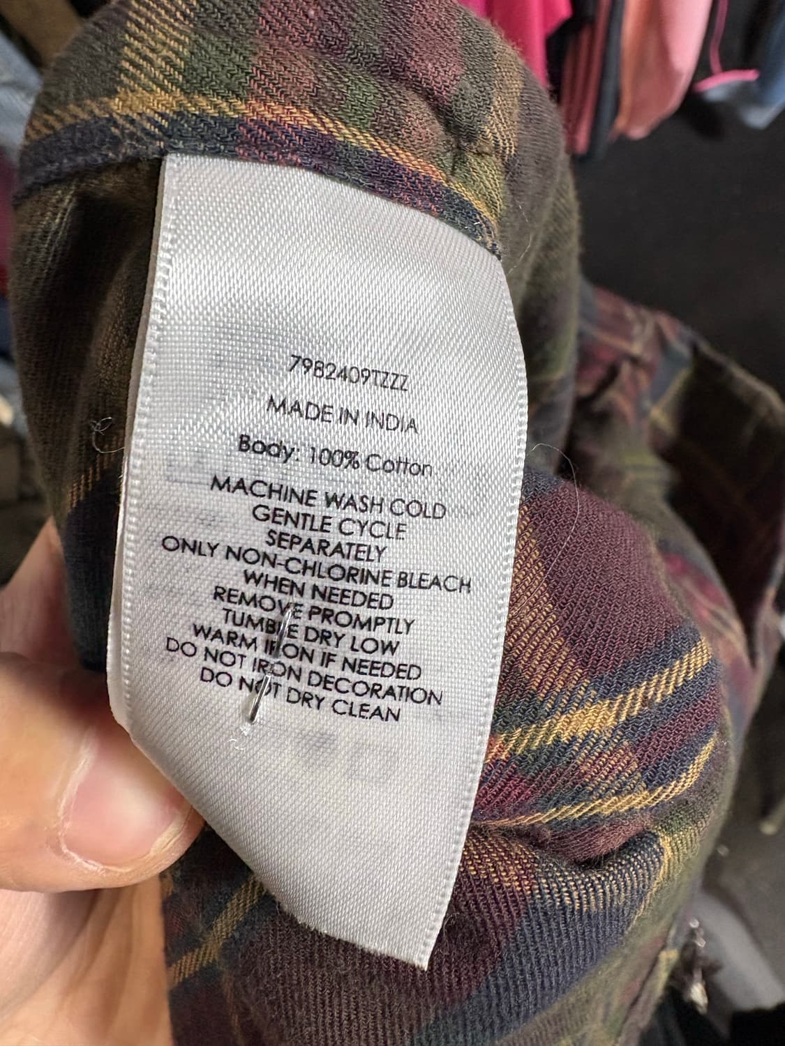 폴로 가죽 패치 체크 셔츠 M 상품이미지7