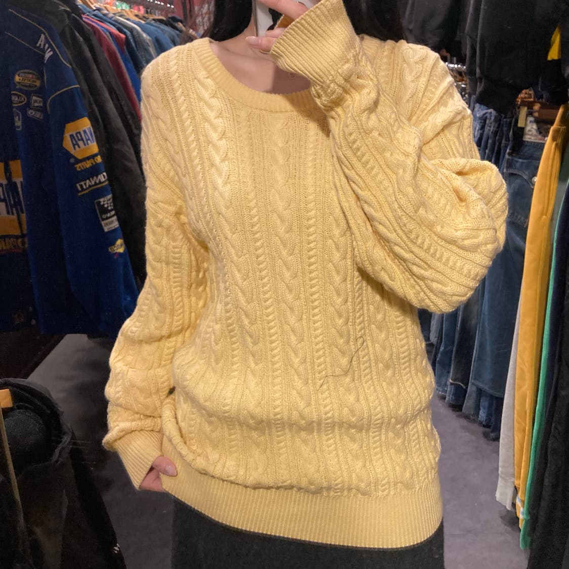 [IM] 브룩스브라더스 루즈핏 케이블 니트 옐로우 상품이미지2