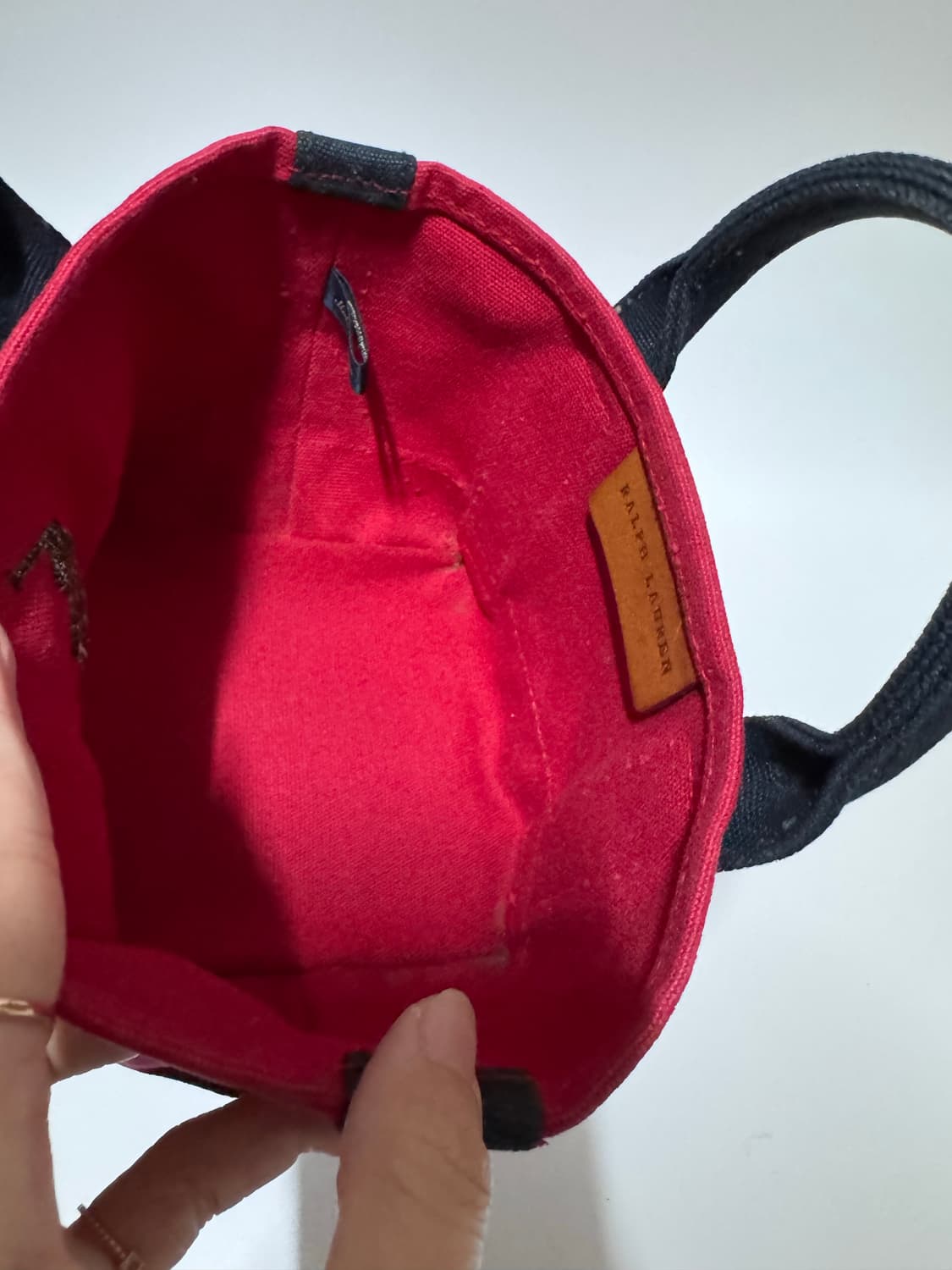 폴로 랄프로렌 캔버스 미니 토트백 레드 상품이미지2