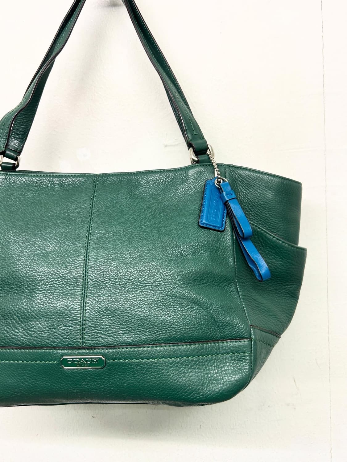 코치 가죽 토트백 숄더백 그린색 상품이미지3