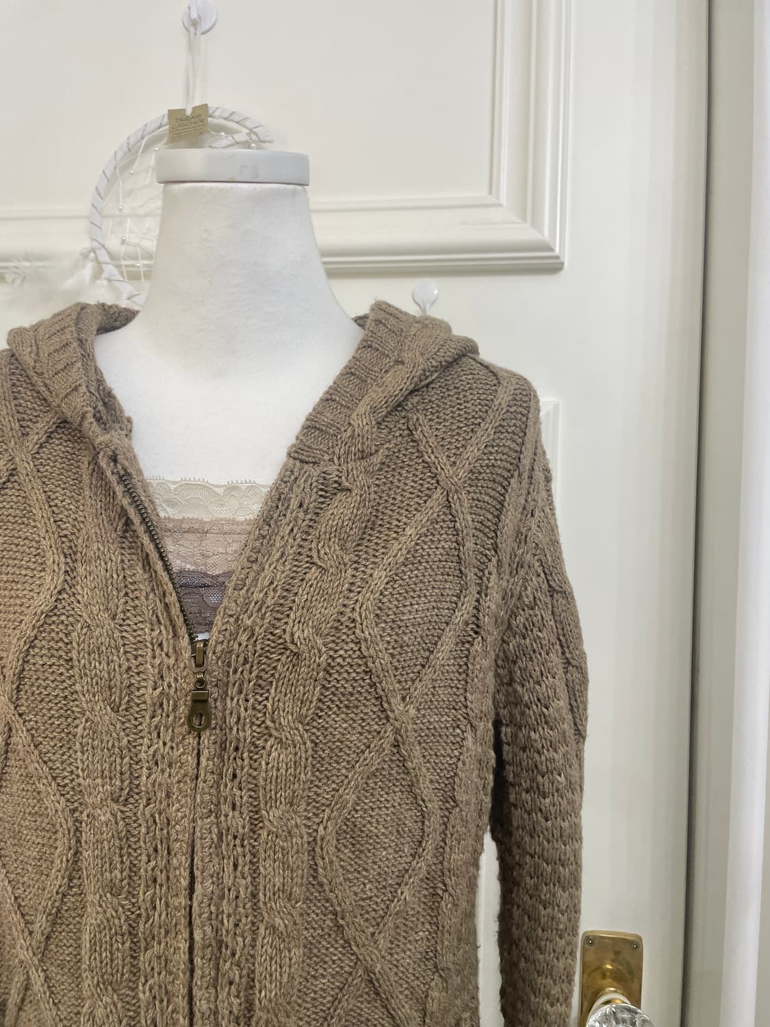 vintage brown twist pocket point hoodie- 상품이미지6