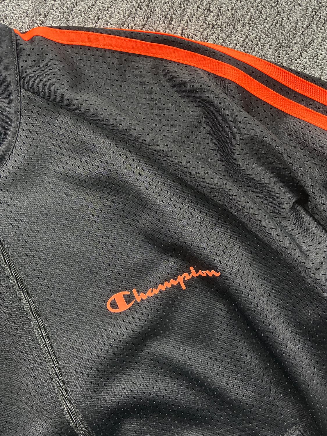 챔피온 제펜 오렌지 블랙 트랙탑 져지 L 상품이미지7
