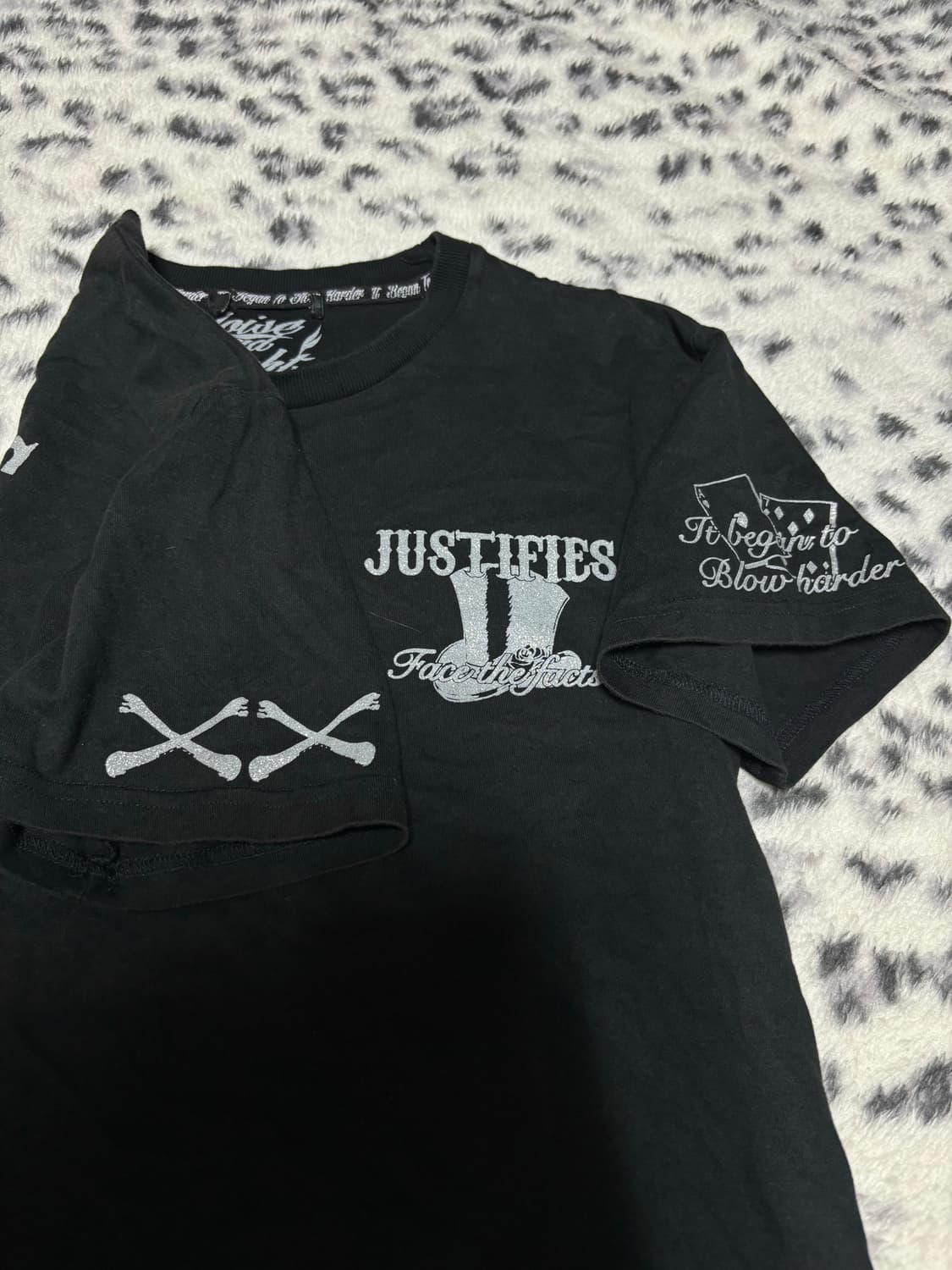 “Unknown” Y2K Mood Glitter Print Tee 상품이미지5