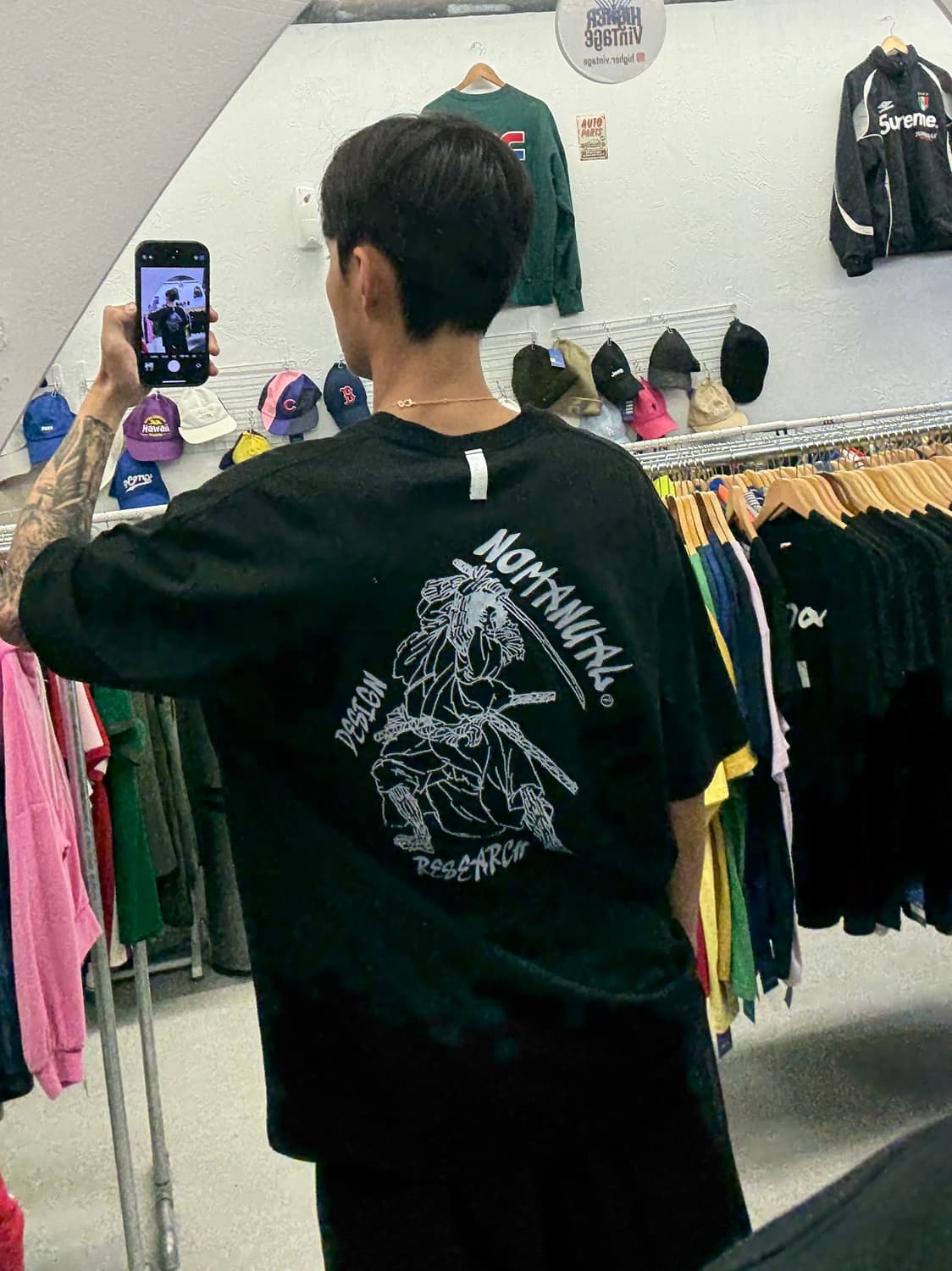 노매뉴얼 사무라이 오버핏 블랙 반팔티 XL 상품이미지2