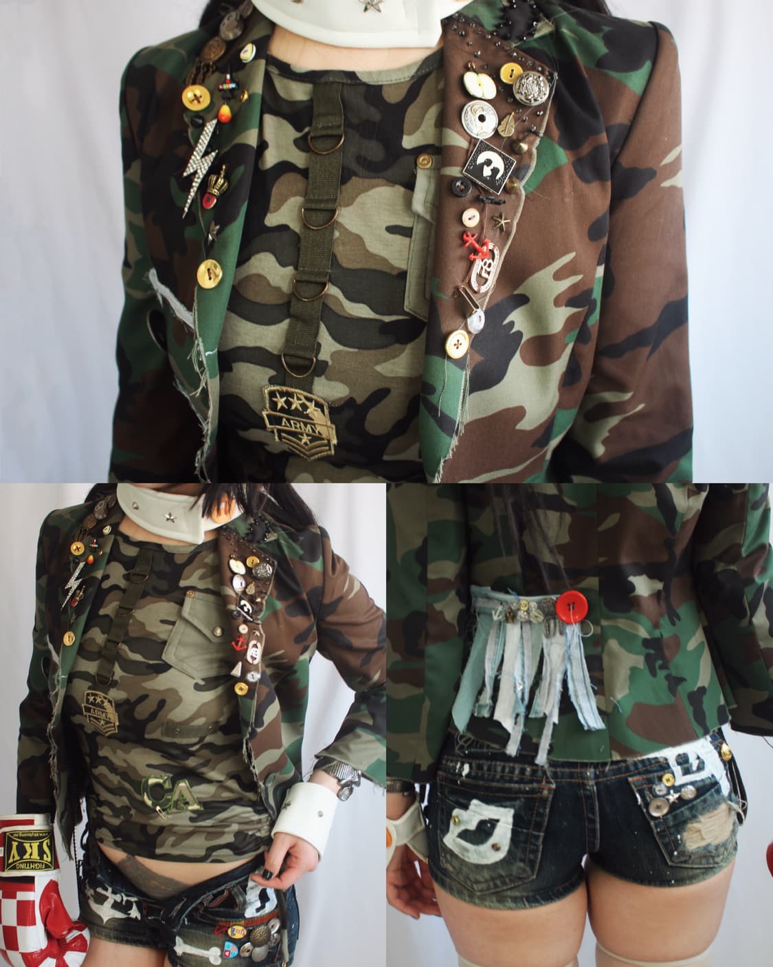 Distressed camo antique charm mix jacket 상품이미지4