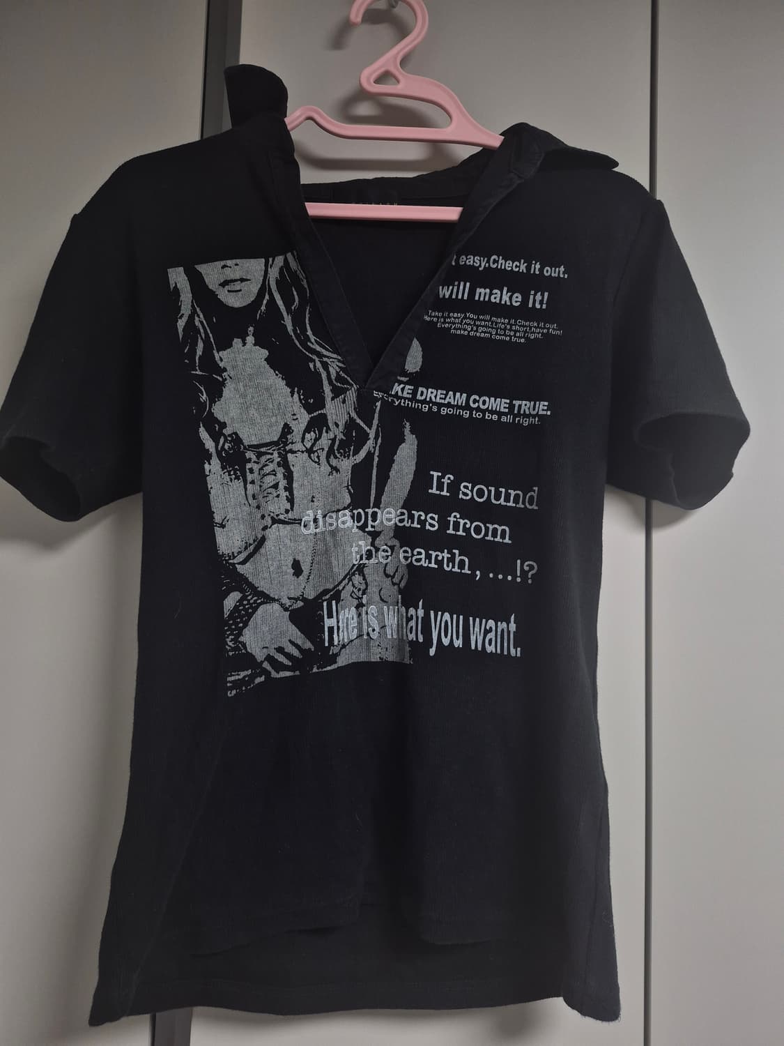 펑크 락시크 y2k 일본 빈티지 카라 반팔 상품이미지1