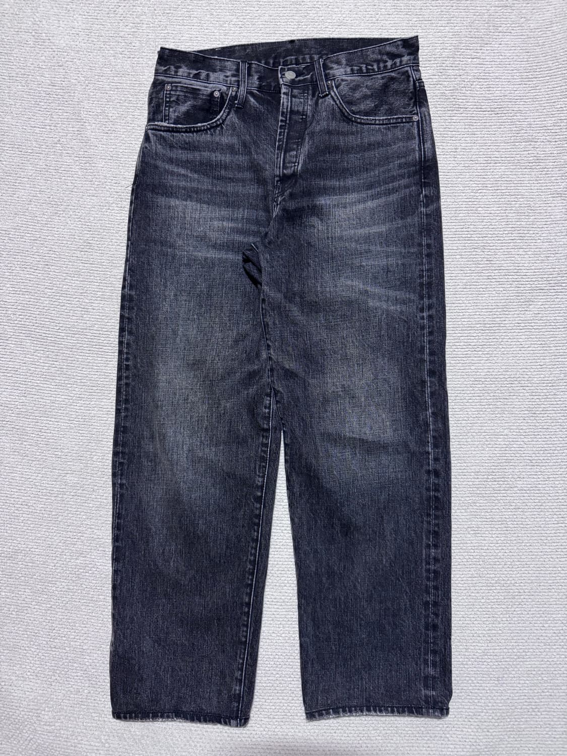 비헤비어 312R 셀비지 데님 팬츠 워시드 블랙 2 상품이미지2