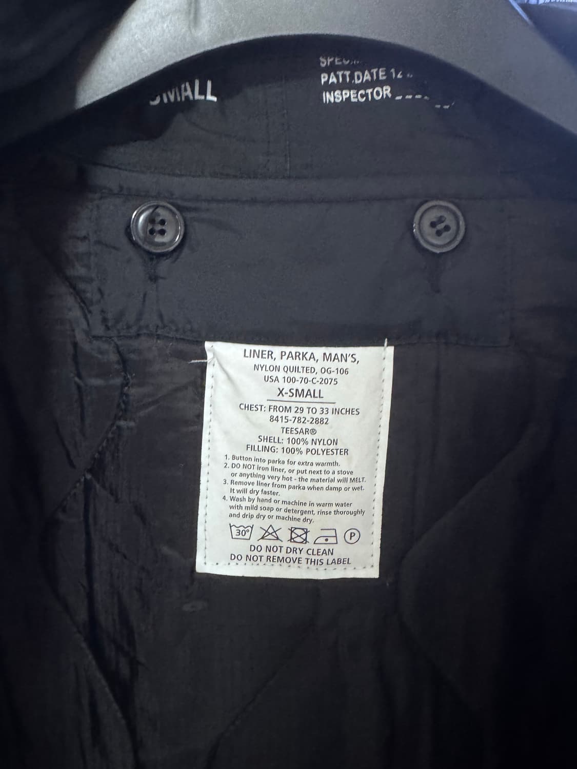 블랙 파카 라이너 X-SMALL 상품이미지3