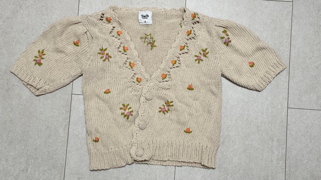 Tach  Clothing 반팔 크로셰 가디건 S 상품이미지1