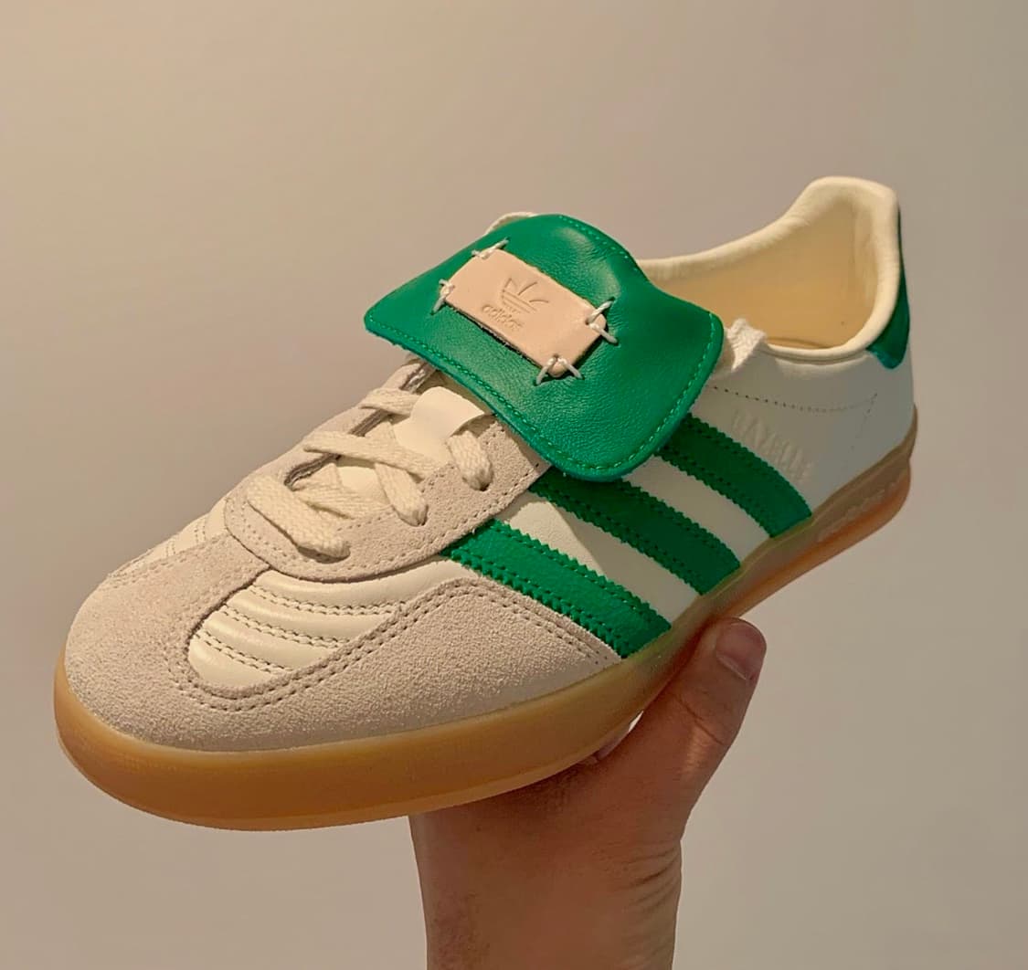 (280)(새상품)아디다스 x 풋인더스트리 가젤 인도어 오프화이트 그린 상품이미지3