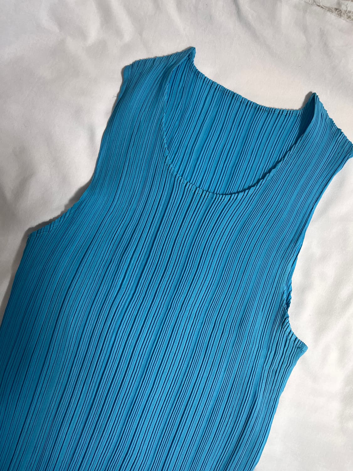 Aqua blue pleats slim sleeveless 상품이미지2