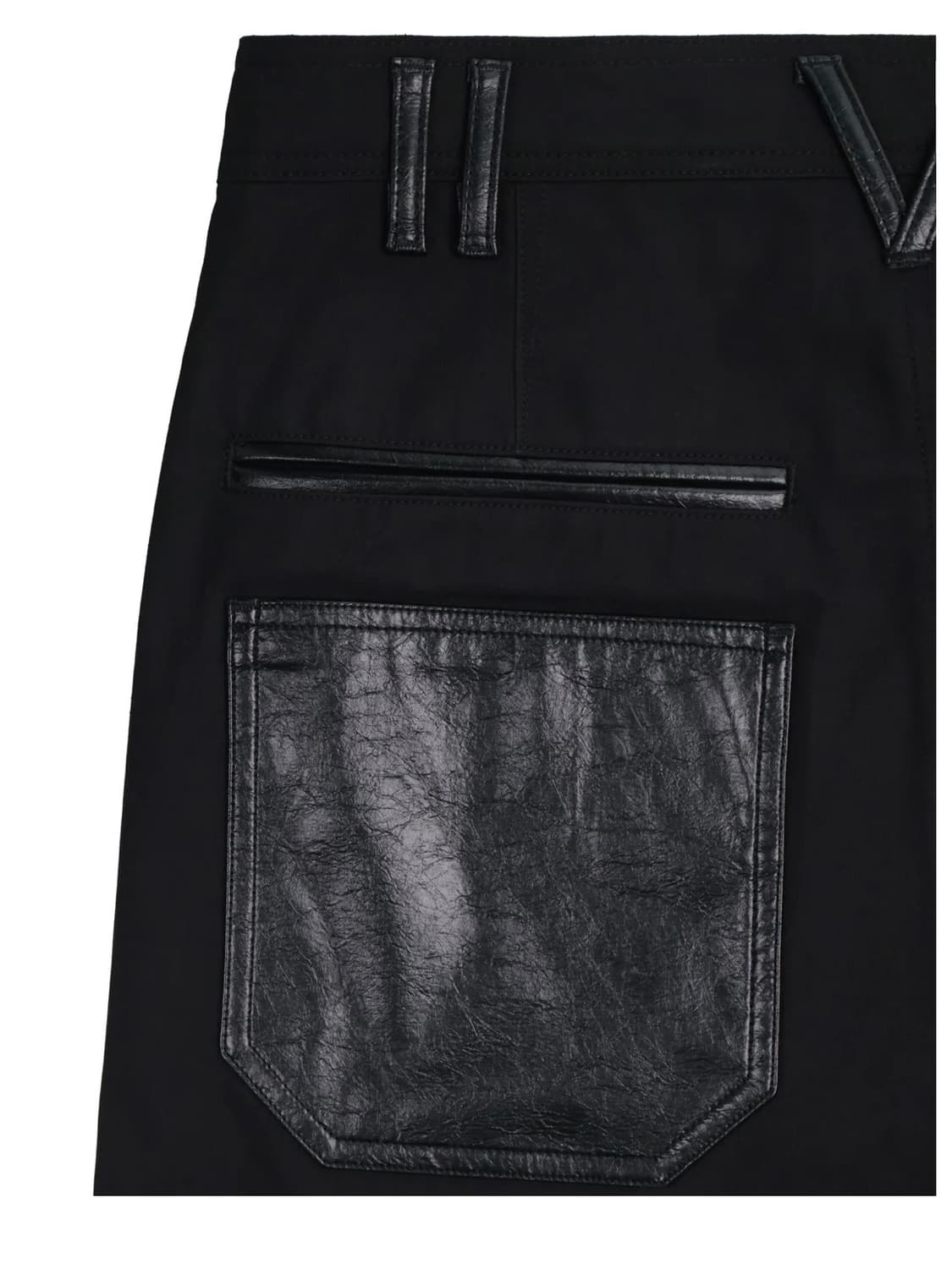 Leather Pocket Pants - Black 상품이미지2