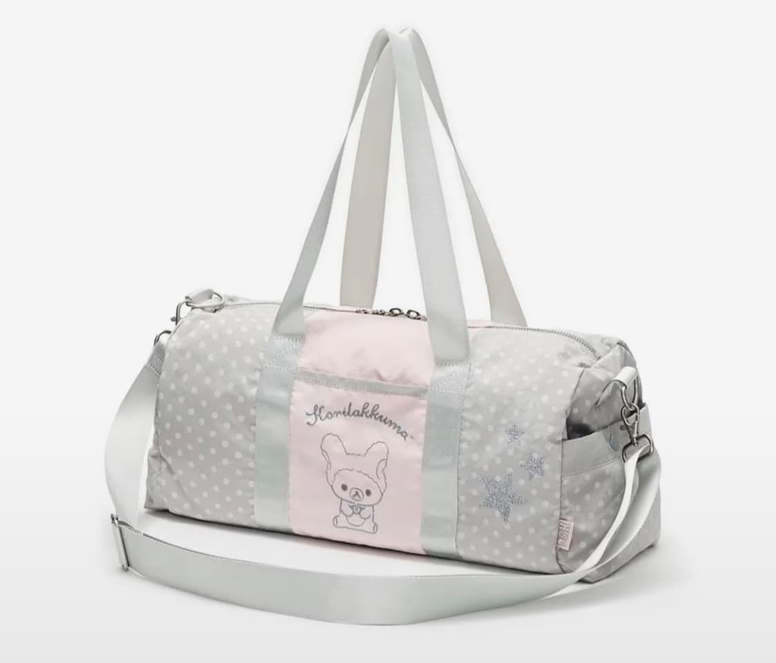 허그유어스킨 코리락쿠마 더플백 핑크 그레이 상품이미지1