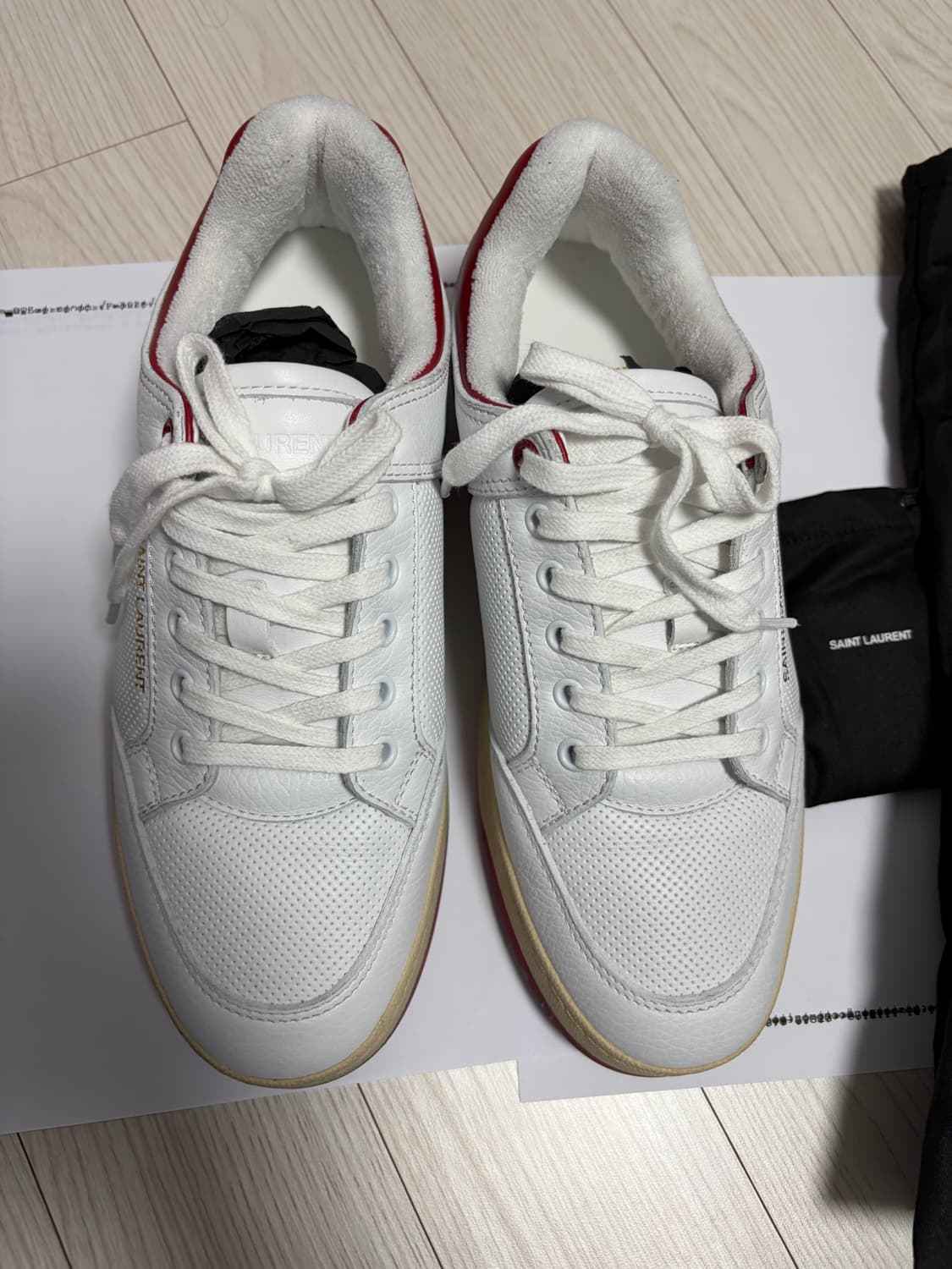 생로랑 SL61 화이트 레드 스니커즈 41(260) 상품이미지4