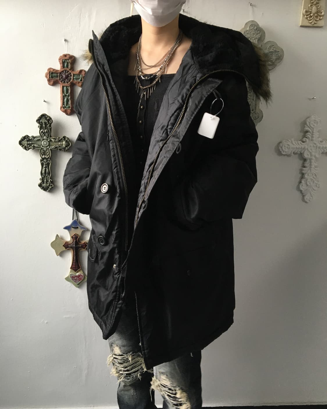 Fake fur hood filed jacket 상품이미지8