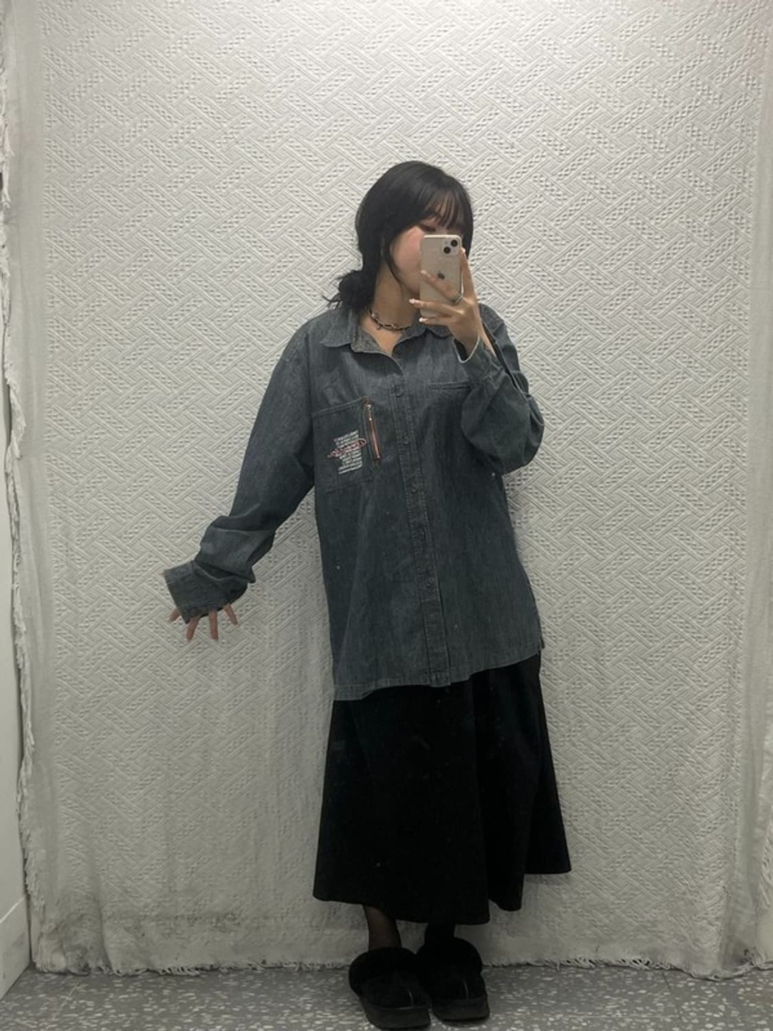 챔피온 어센틱 올드스쿨 데님 청셔츠 105 C06400 상품이미지1