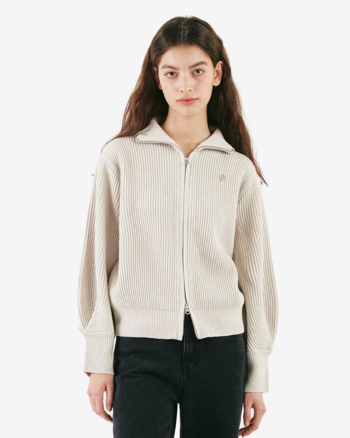 코드그라피 (우먼) 벌룬 소매 투웨이 니트 집업 가디건 상품이미지2