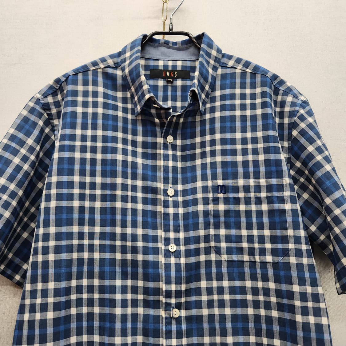 닥스 원포켓 로고 체크패턴 반팔셔츠 105(L) 상품이미지2