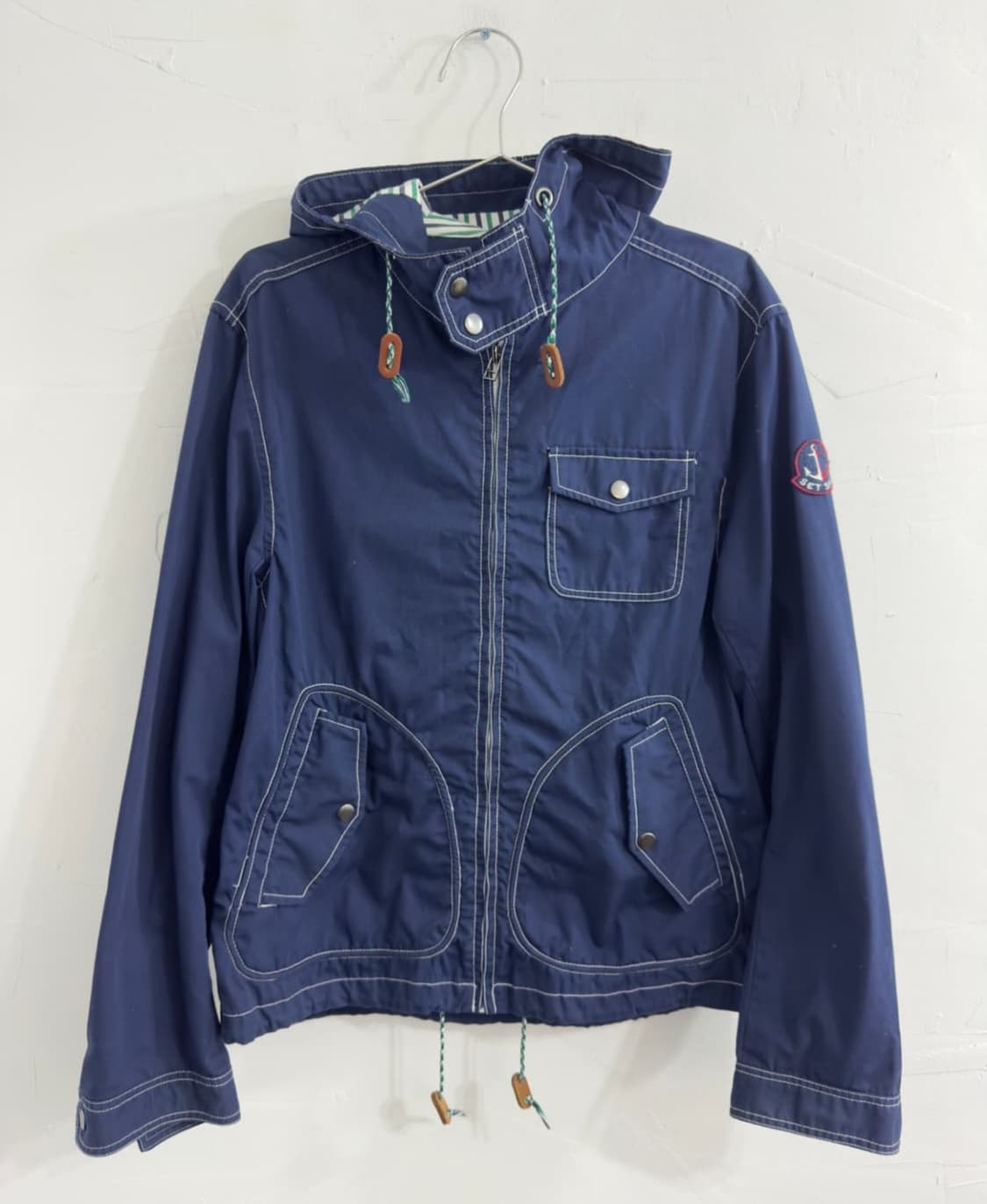 일본빈티지 네이비 후드집업 자켓 상품이미지1