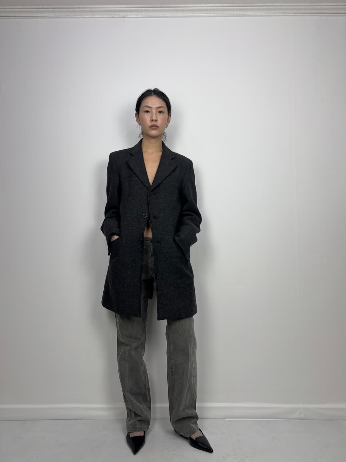 HAIRY WOOL HALF COAT 상품이미지6