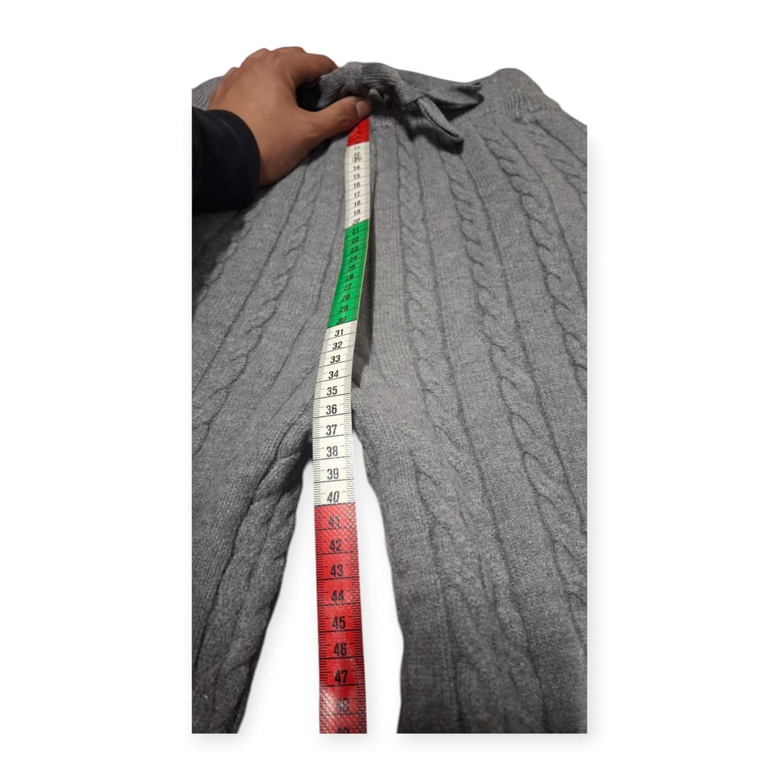 니트 밴딩 조거팬츠 케이블 패턴 그레이 트레이닝 팬츠 남녀공용 원사이즈 상품이미지6