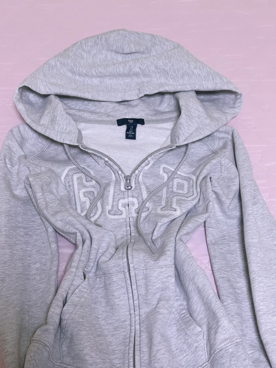 GAP 갭 라이트 멜란지 그레이 딱붙핏 슬림핏 풀집업 후드집업 솜이코 상품이미지2