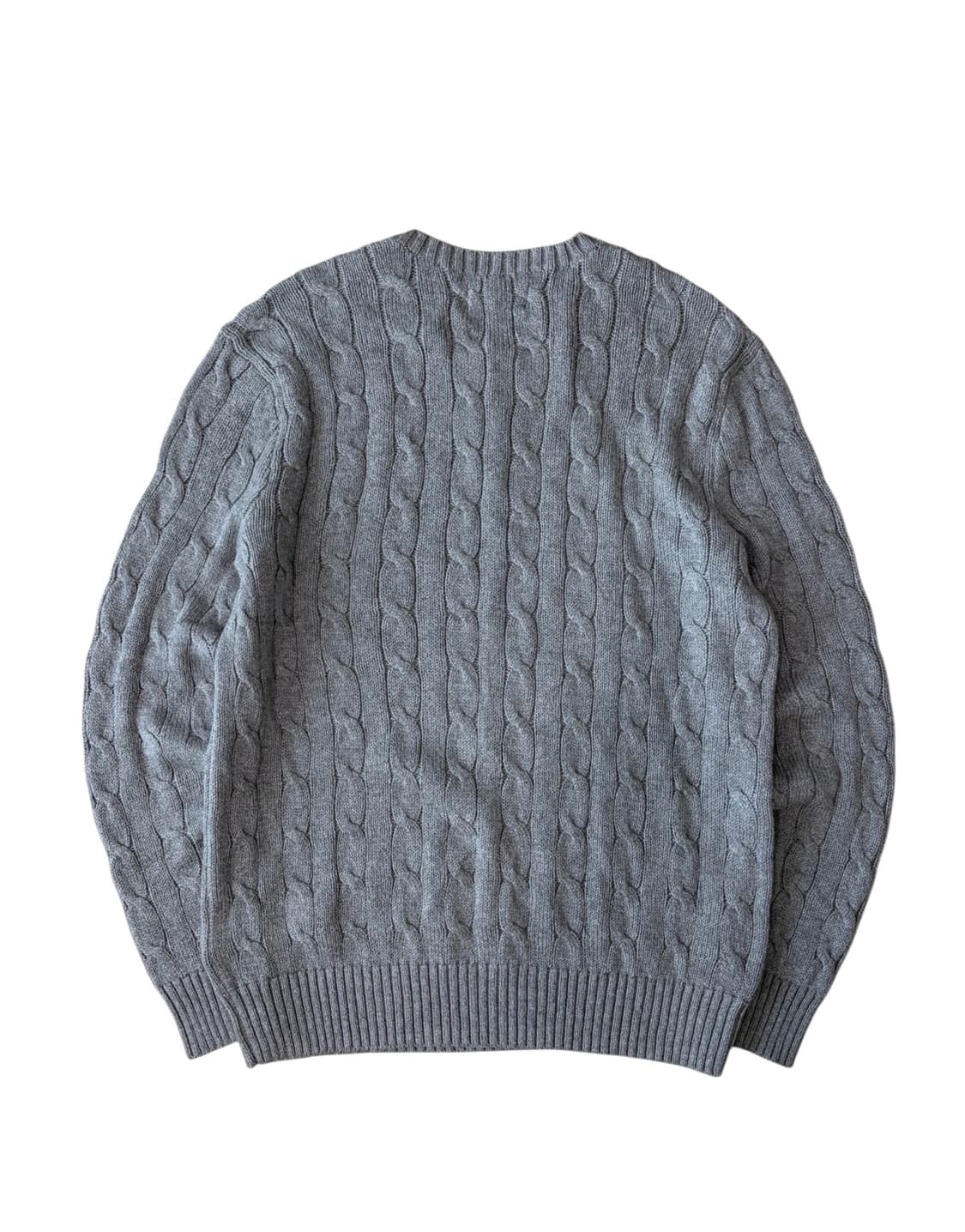 폴로 케이블 꽈배기 니트 그레이 (S) 상품이미지7