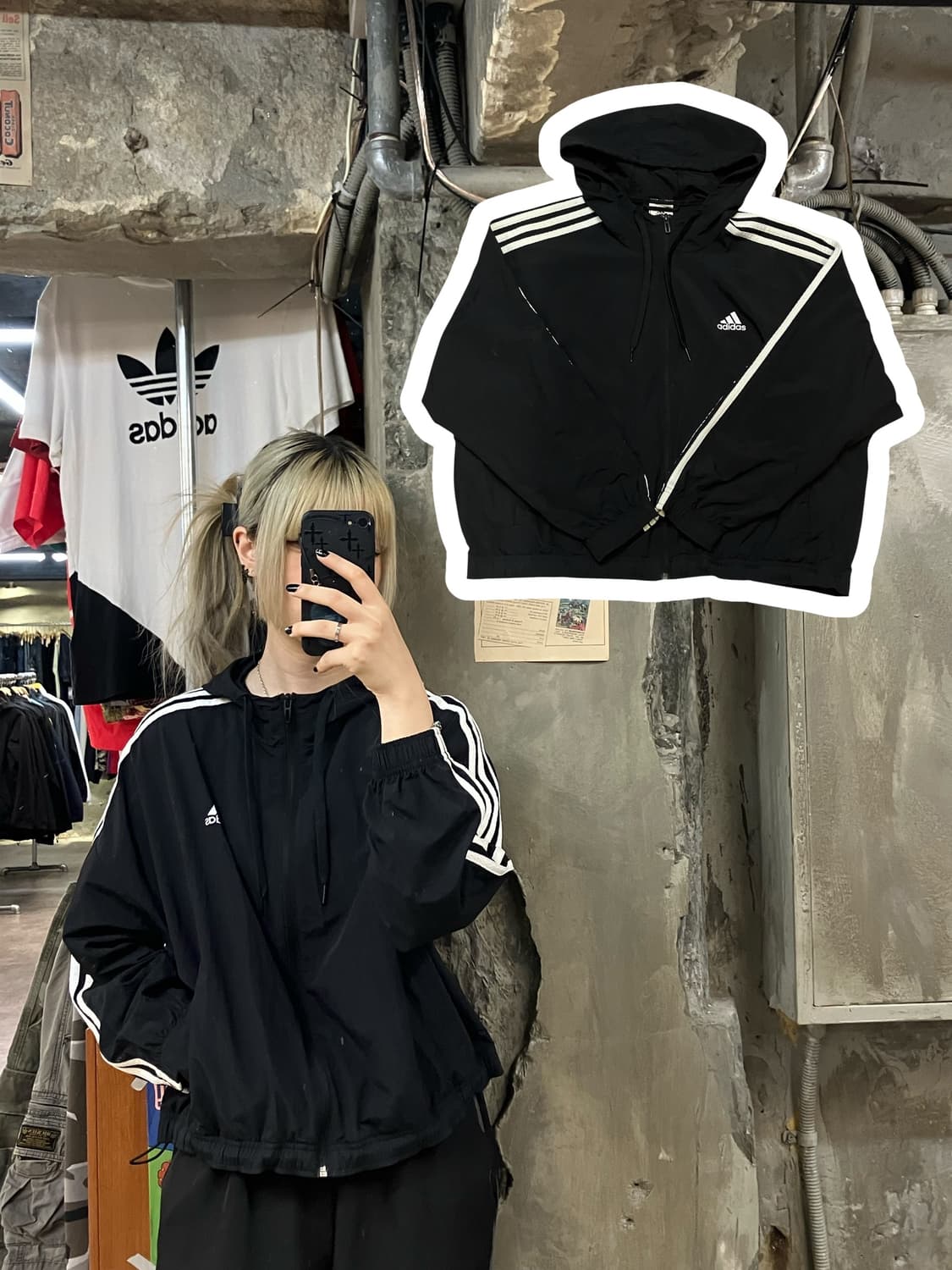 아디다스 바람막이 블랙 XS #csz1107 상품이미지1