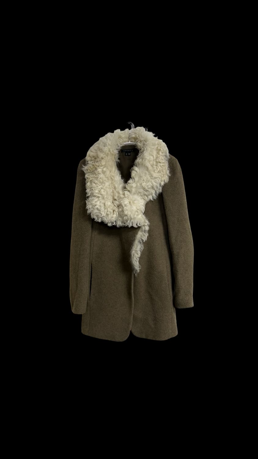 띠어리 시어링 트리밍 퍼 카라 울코트 상품이미지1