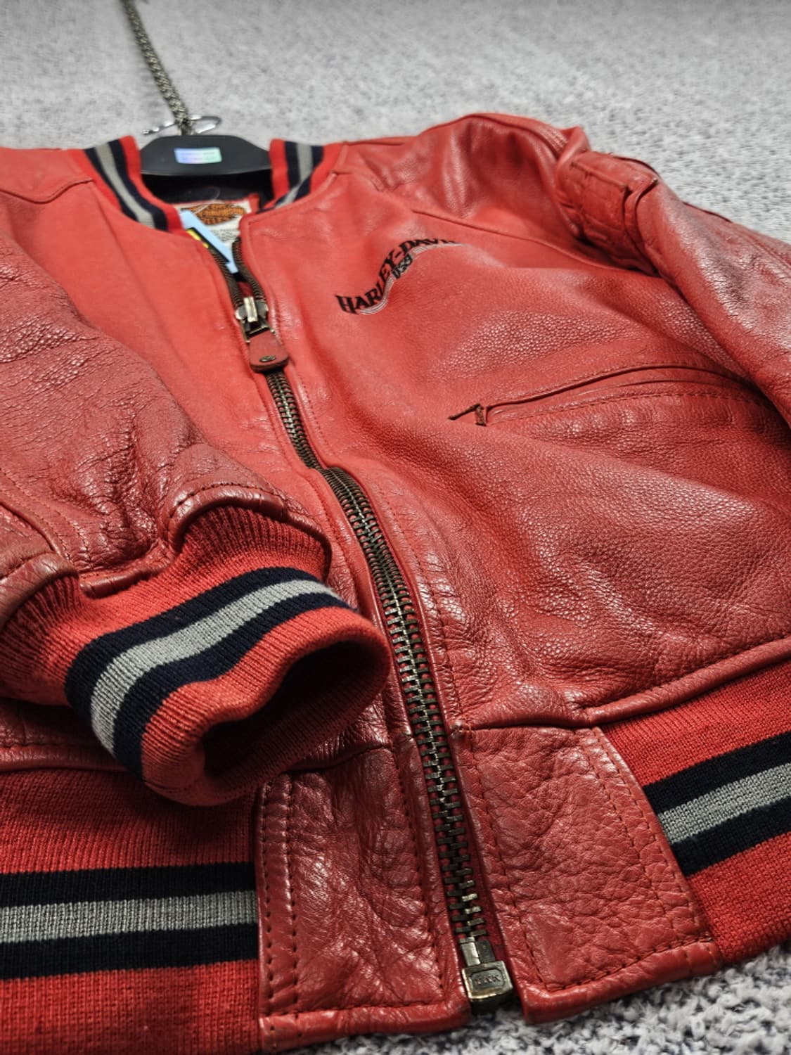 할리데이비슨 블루종 바시티 가죽 자켓 ( M ) / 10192 상품이미지5