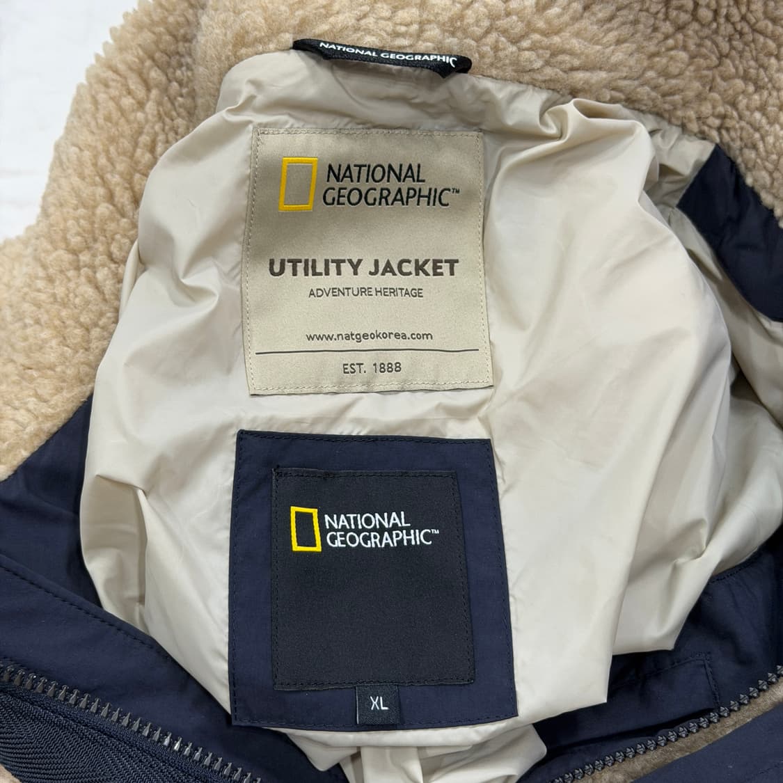 내셔널지오그래픽 루펄리 플리스 뽀글이 롱후리스 집업 코드 브라운 XL 상품이미지5