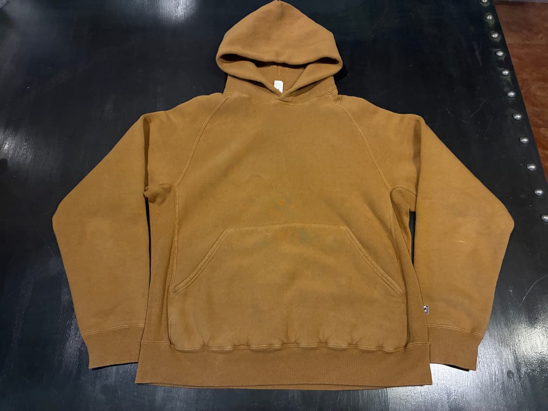 L) 엔즈앤드민즈 머스타드 브라운 리버스위브 후드티 상품이미지1