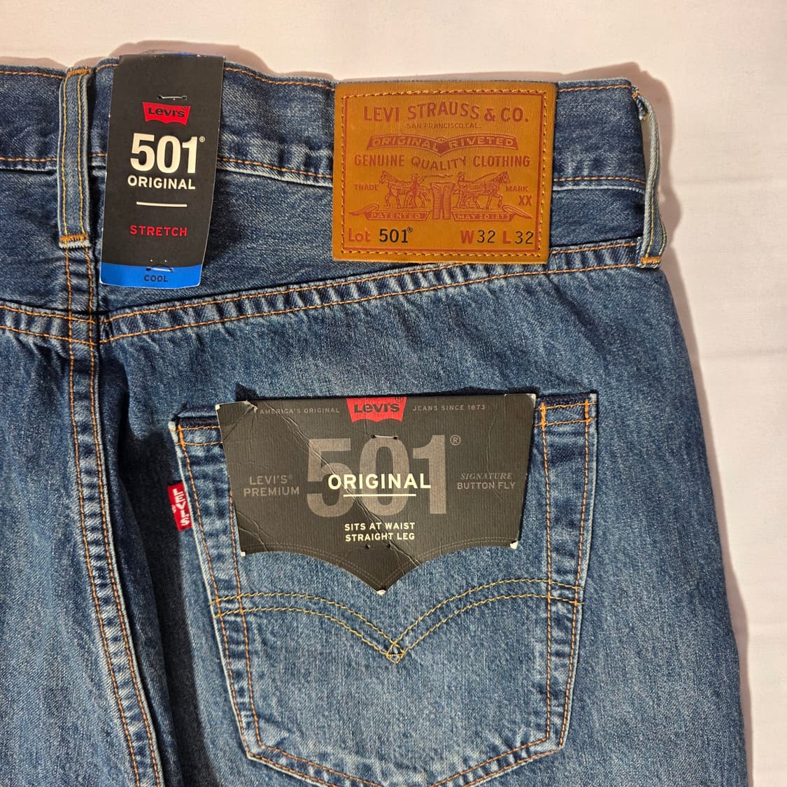 [W32L32]리바이스 프리미엄 501 COOL 원단 데님팬츠(새상품) 상품이미지7