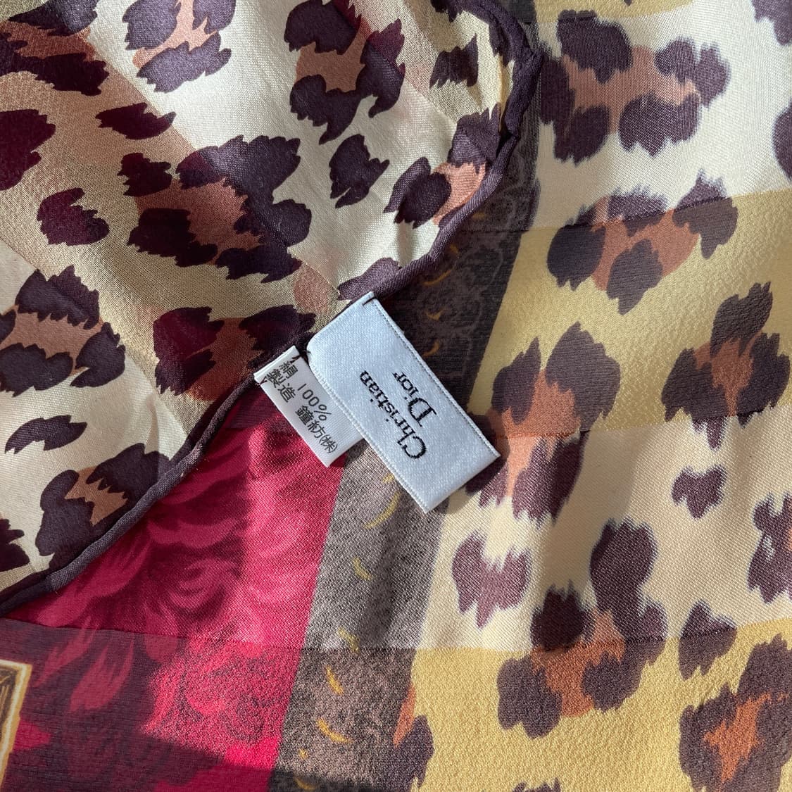 크리스찬 디올 85 까레 플라워/레오파드 스카프 상품이미지4