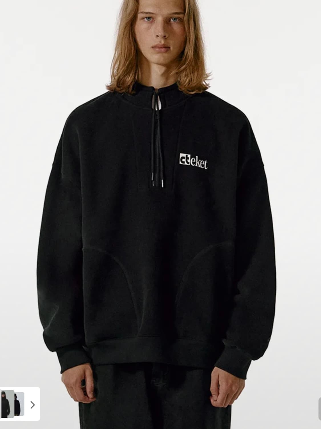 테켓 반집업 블랙 M사이즈 상품이미지1