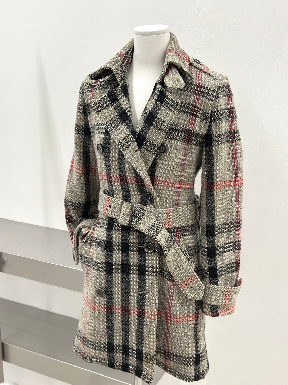 버버리 브릿 노바체크 벨티드 울 코트  상품이미지2