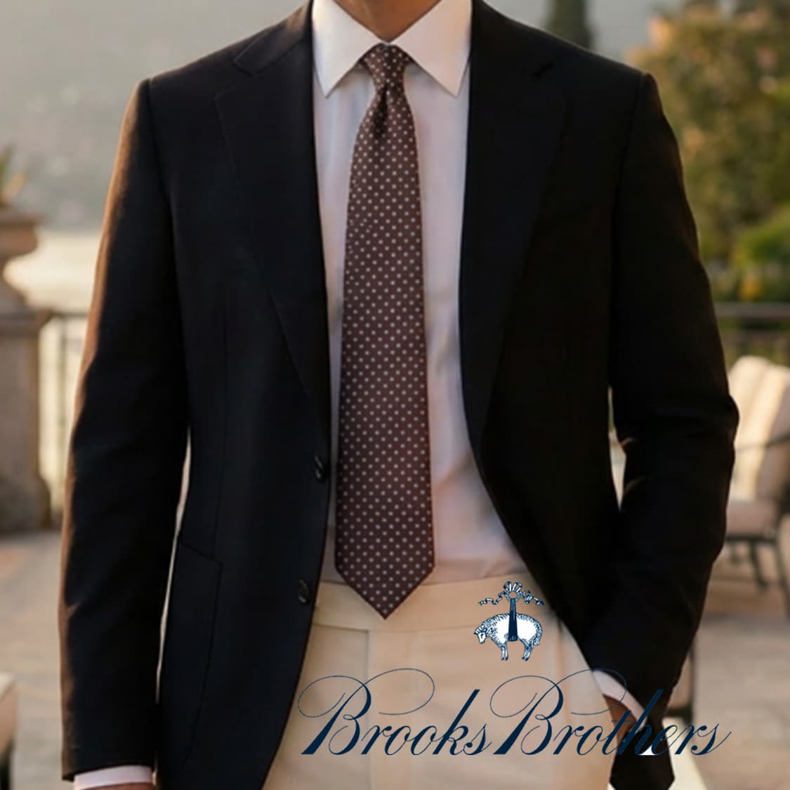 브룩스브라더스 브라운 도트 패턴 넥타이 10.1cm A등급 K2447 상품이미지1