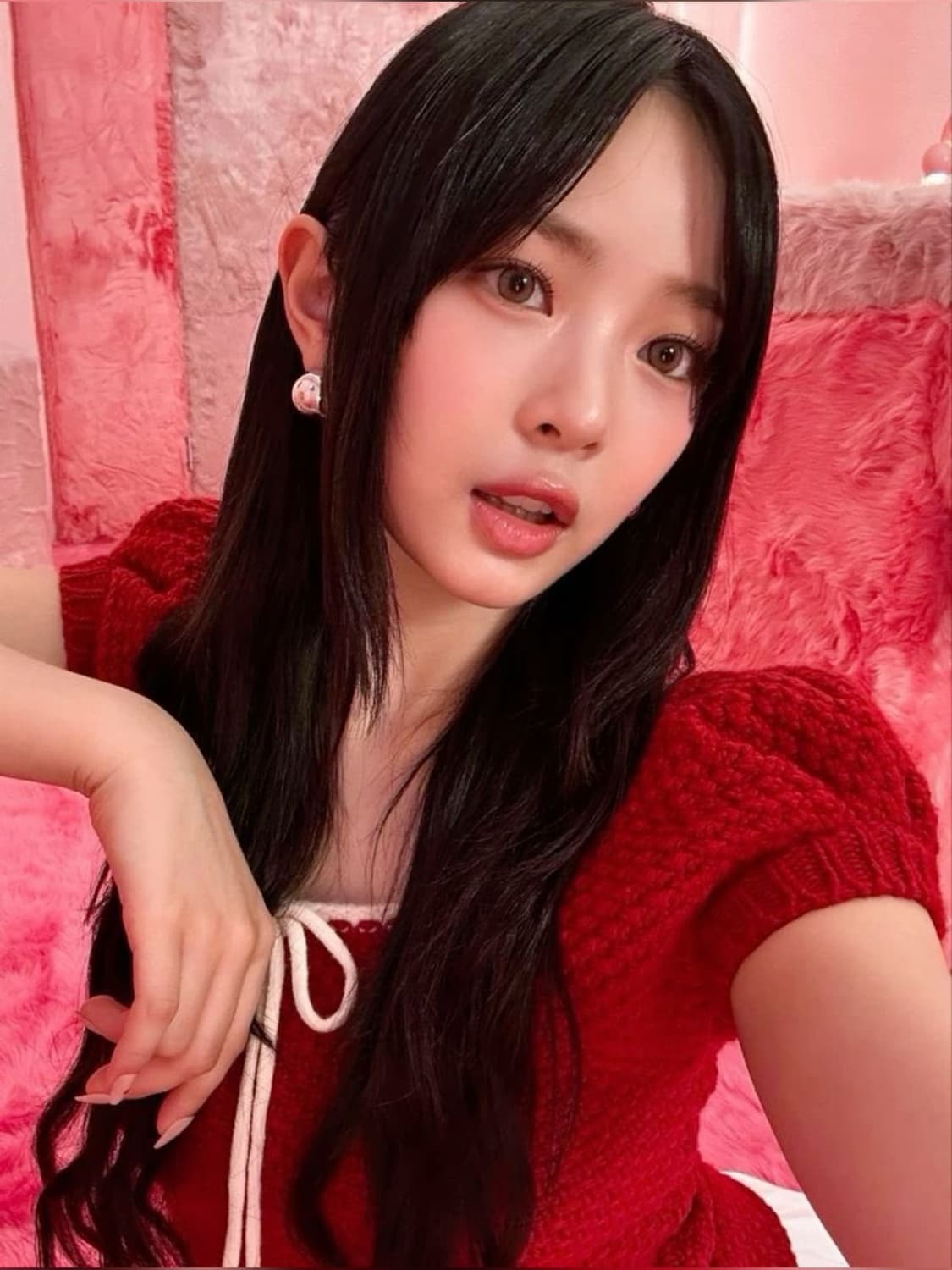 Puff half knit top 뉴진스 하니 착용 상품이미지1