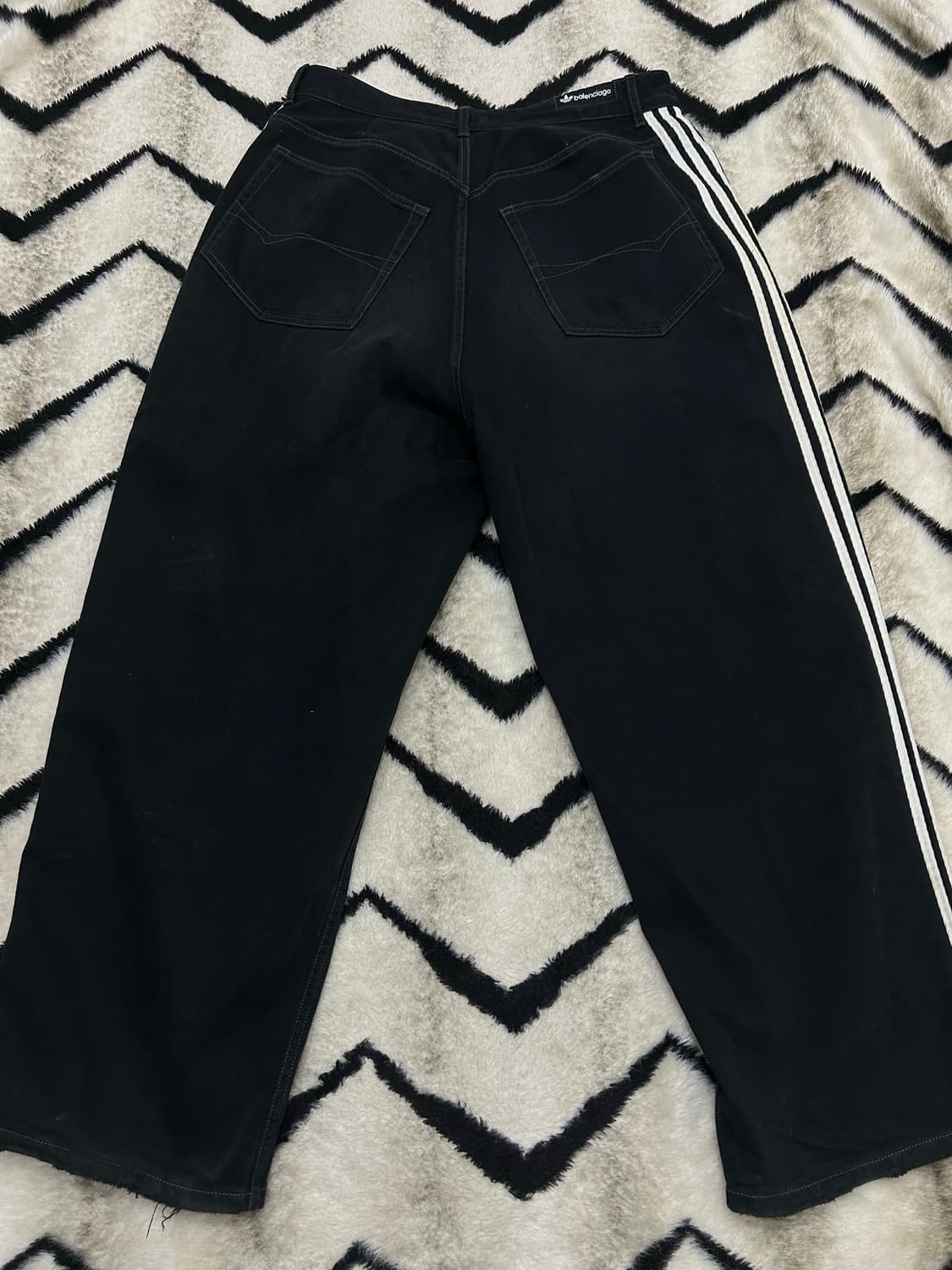 [S]발렌시아가x아디다스 라지 배기 데님팬츠/흑청 상품이미지1