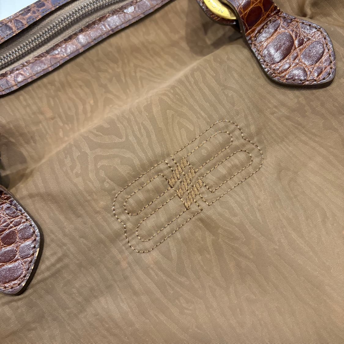 발렌시아가 빈티지 악어가죽 브라운 토트백 상품이미지5