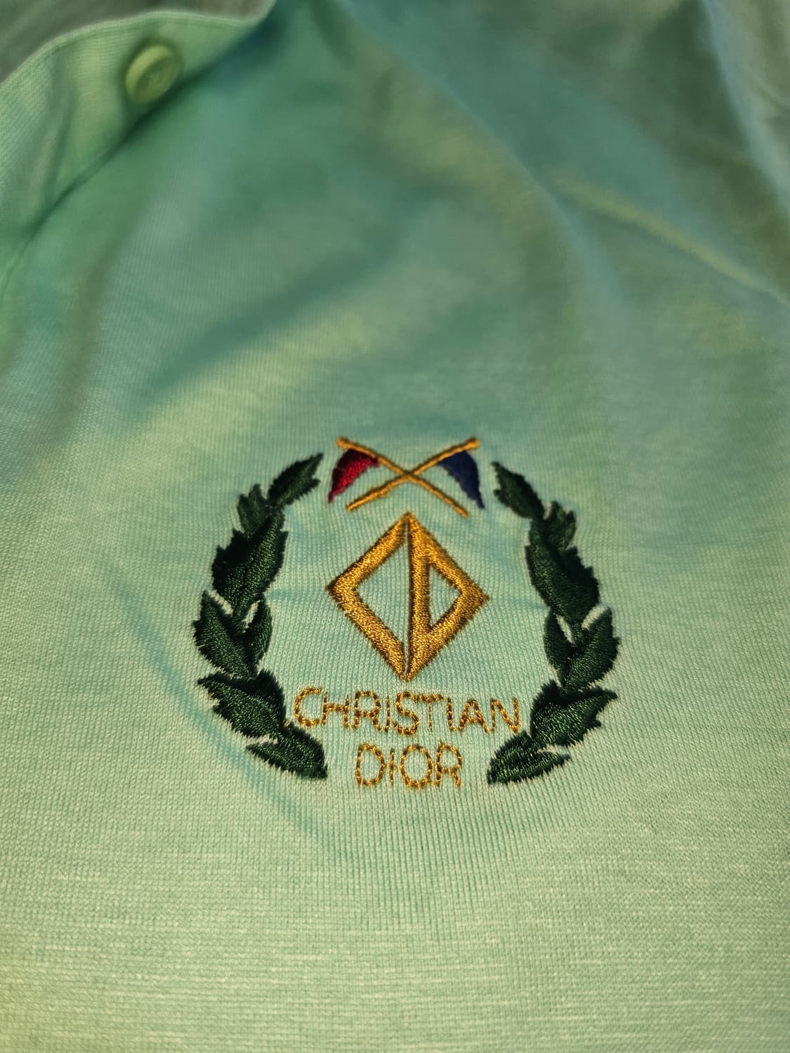 ​Christian Dior 스포츠 로고 자수 빈티지 셔츠 (소라민트) 상품이미지2
