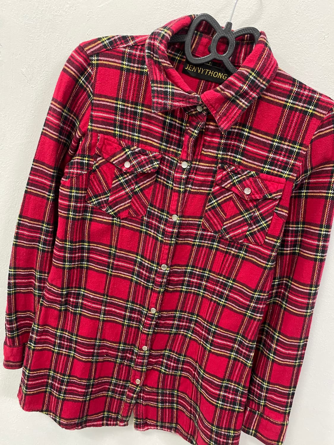 [JENNY THONG] 캐캐체 아무깔 체크 셔츠 상품이미지7