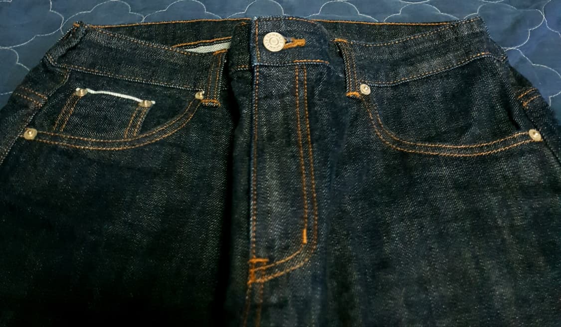 덴메이드 셀비지 와이드핏 데님팬츠 미드 인디고 (L) 상품이미지4