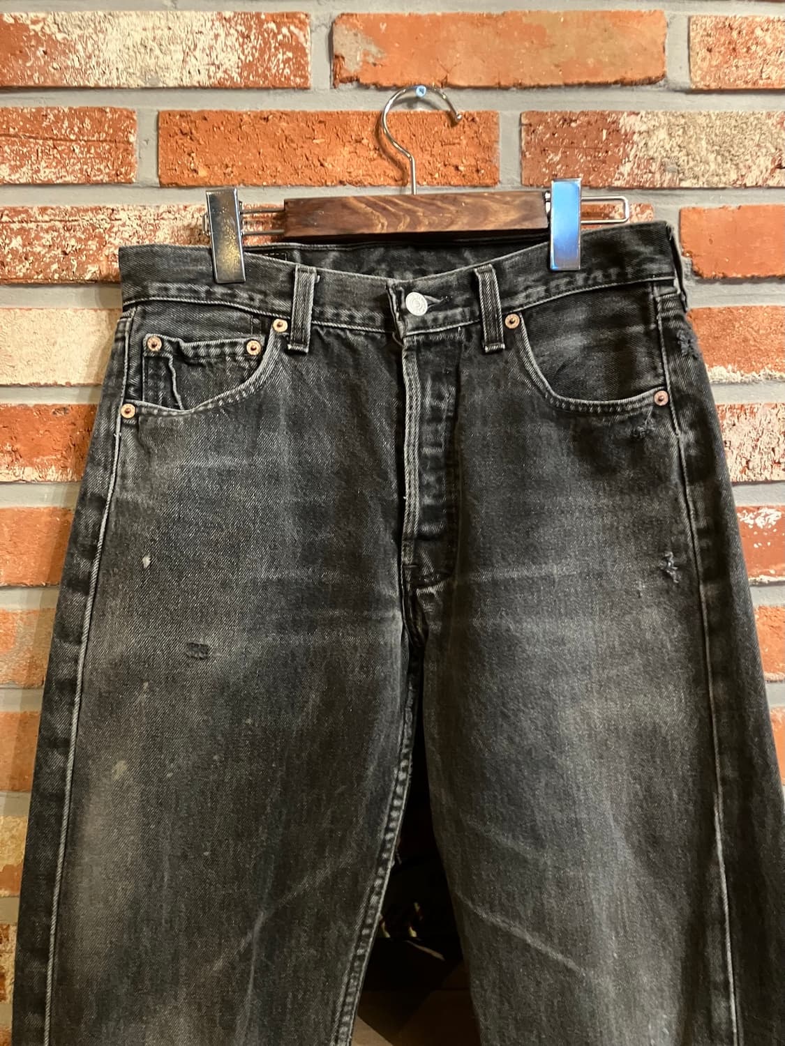 90s USA 빈티지 리바이스 501 0660 블랙진 흑청 데님 팬츠 상품이미지3