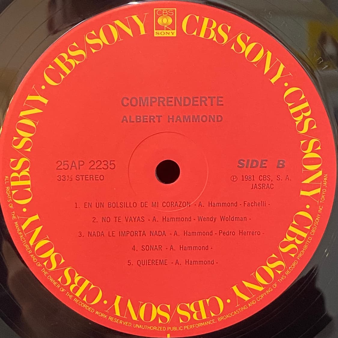 (LP) Albert Hammond - Comprenderte 상품이미지5