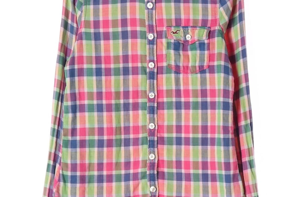 홀리스터 컬러풀 플레이드 체크 롱슬리브 셔츠 XS 상품이미지4